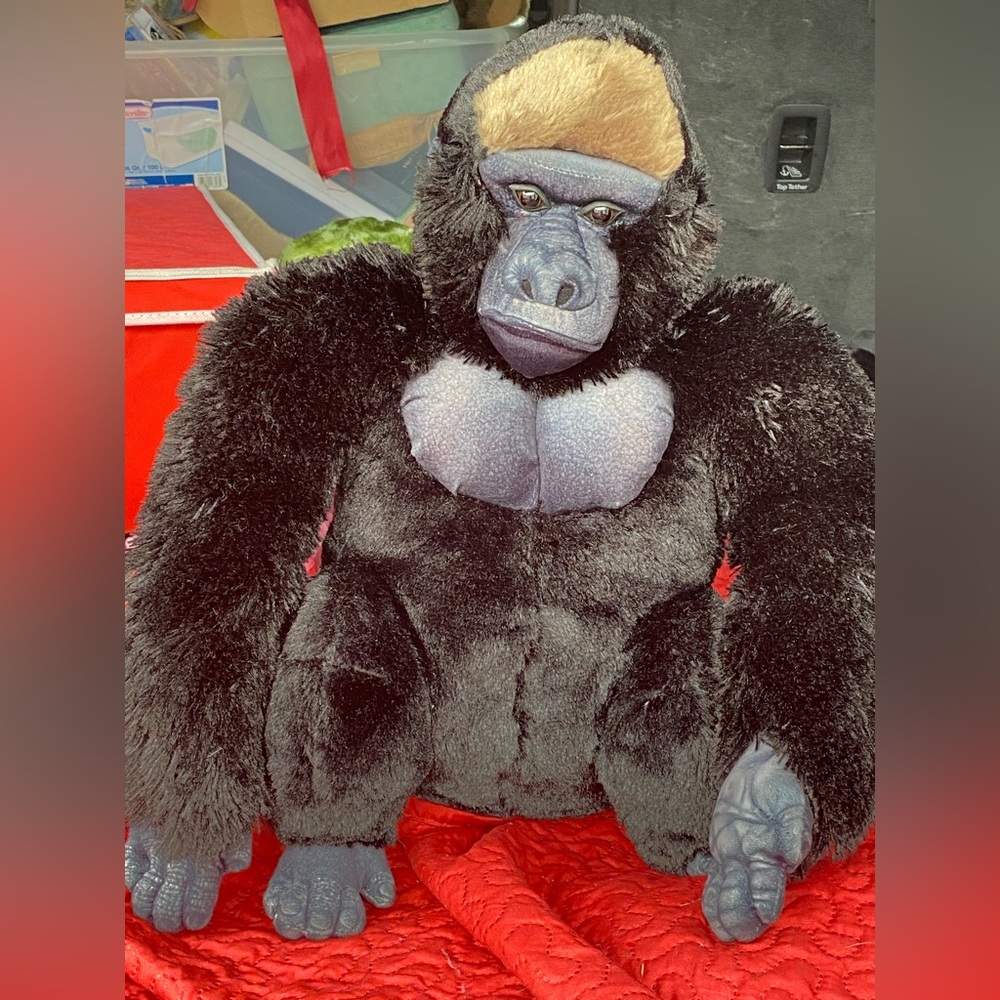 Plush Gorilla Stuffed Animal - Black and Gray